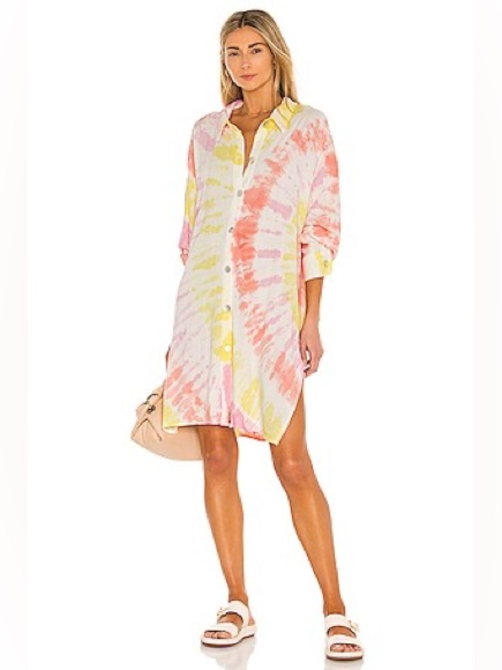 Electric & Rose Seaside Coverup in Poppy Pink, Peach & Marigold M/L
